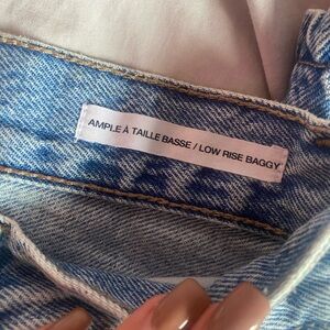 Garage low rise baggy jeans
Denim blue 
00 
23